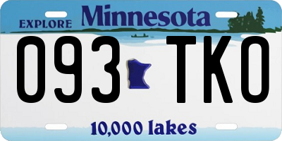 MN license plate 093TKO
