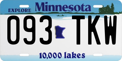 MN license plate 093TKW