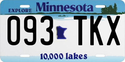 MN license plate 093TKX