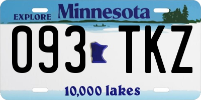 MN license plate 093TKZ