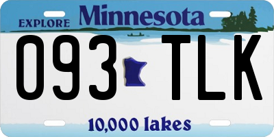 MN license plate 093TLK