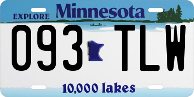 MN license plate 093TLW