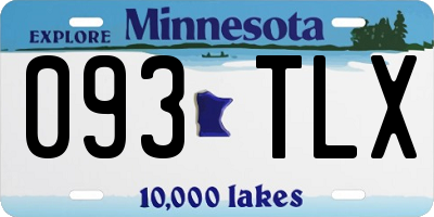 MN license plate 093TLX
