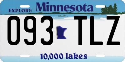 MN license plate 093TLZ