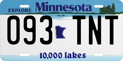 MN license plate 093TNT