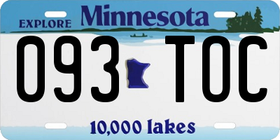 MN license plate 093TOC