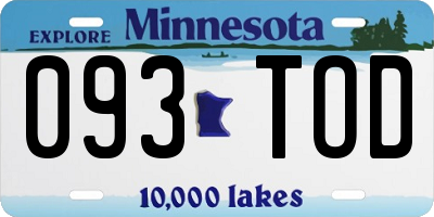 MN license plate 093TOD
