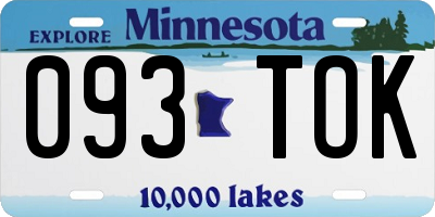 MN license plate 093TOK
