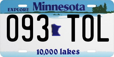 MN license plate 093TOL