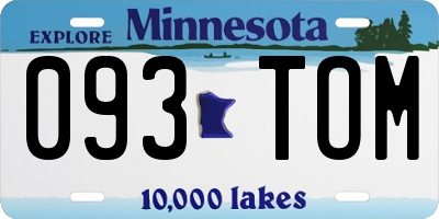 MN license plate 093TOM