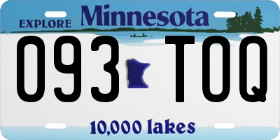 MN license plate 093TOQ