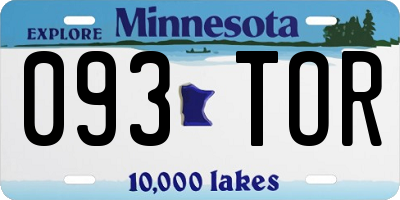 MN license plate 093TOR
