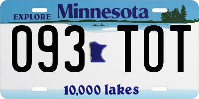 MN license plate 093TOT