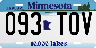 MN license plate 093TOV