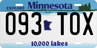 MN license plate 093TOX