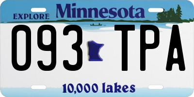MN license plate 093TPA