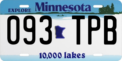MN license plate 093TPB