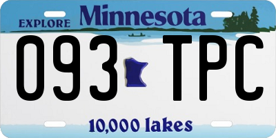MN license plate 093TPC