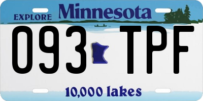 MN license plate 093TPF