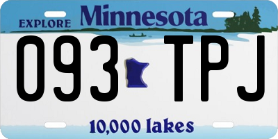 MN license plate 093TPJ