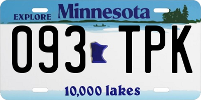MN license plate 093TPK