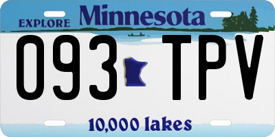 MN license plate 093TPV
