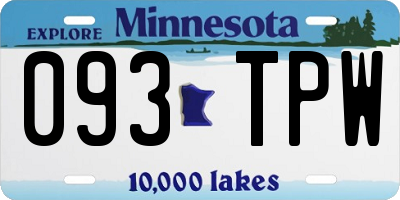 MN license plate 093TPW