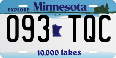 MN license plate 093TQC