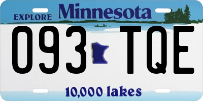 MN license plate 093TQE