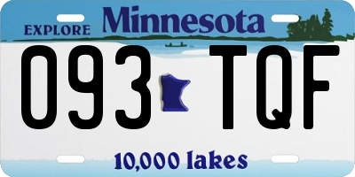 MN license plate 093TQF
