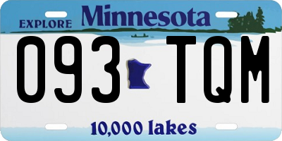 MN license plate 093TQM