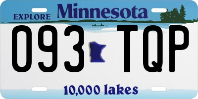 MN license plate 093TQP