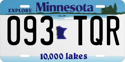 MN license plate 093TQR