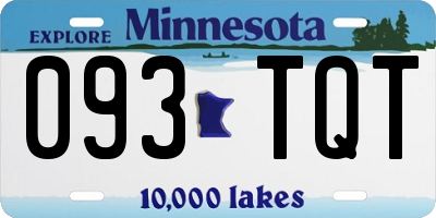 MN license plate 093TQT