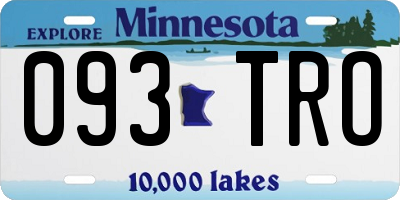 MN license plate 093TRO