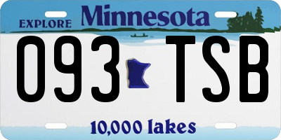 MN license plate 093TSB