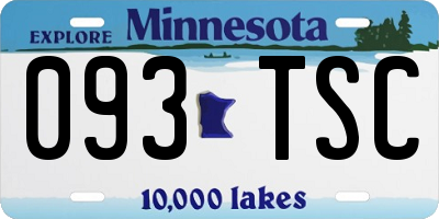 MN license plate 093TSC