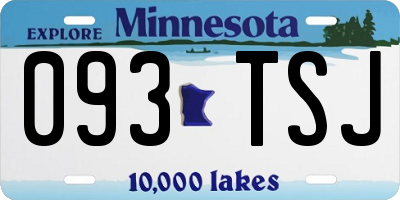 MN license plate 093TSJ