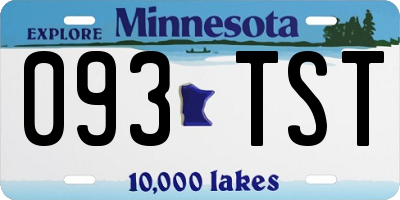 MN license plate 093TST