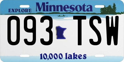 MN license plate 093TSW