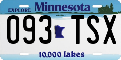 MN license plate 093TSX