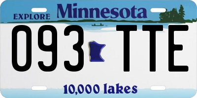 MN license plate 093TTE