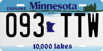 MN license plate 093TTW