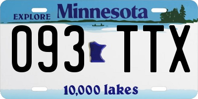 MN license plate 093TTX