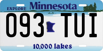 MN license plate 093TUI