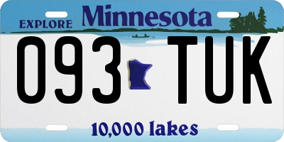 MN license plate 093TUK