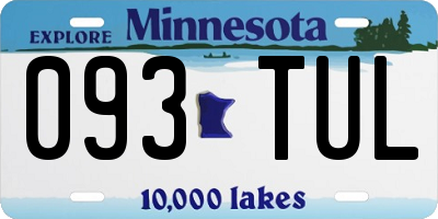 MN license plate 093TUL