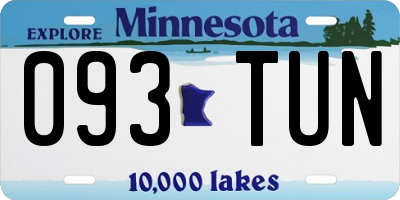 MN license plate 093TUN