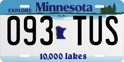 MN license plate 093TUS
