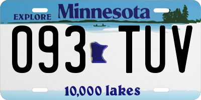 MN license plate 093TUV